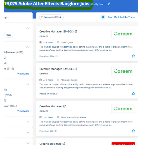 Adobe After Effects internship jobs in Hyderabad