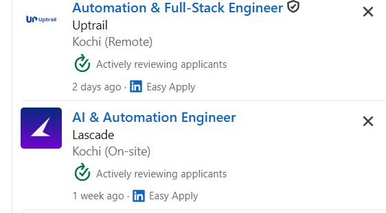 AI Automation with n8n & Make.com internship jobs in Thrissur