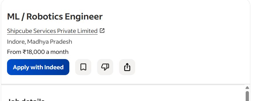 AI ML ROBOTICS internship jobs in Indore