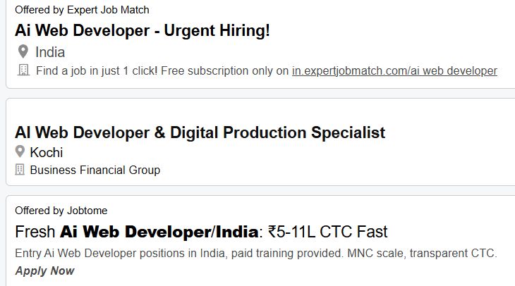 AI-Powered Web Development internship jobs in Trivandrum