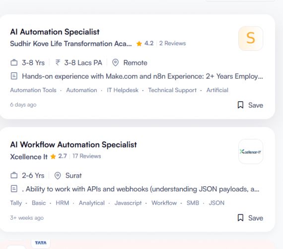 AI WhatsApp Automation internship jobs in Trivandrum