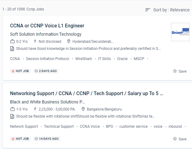 CCNP internship jobs in Coimbatore