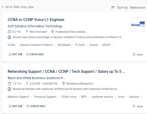 CCNP internship jobs in Thane