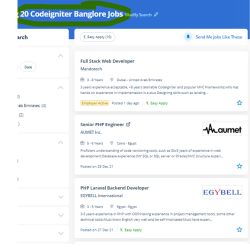 Codeigniter internship jobs in Chennai