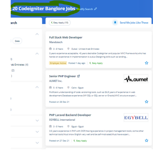 Codeigniter internship jobs in Kasaragod