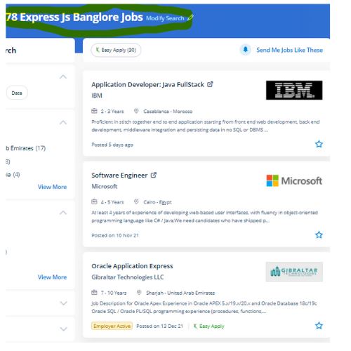 Express JS internship jobs in Madurai