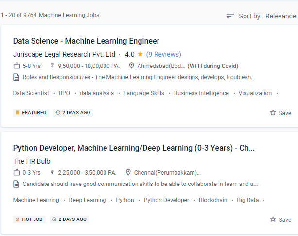 Machine Learning internship jobs in Bangalore