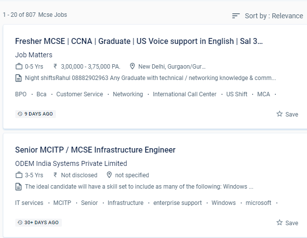 MCSE internship jobs in Gurgaon
