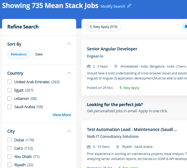 Mean Stack Development internship jobs in Malappuram