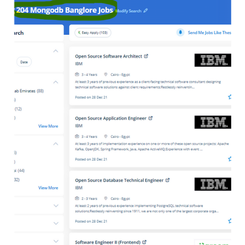MongoDB internship jobs in Hyderabad