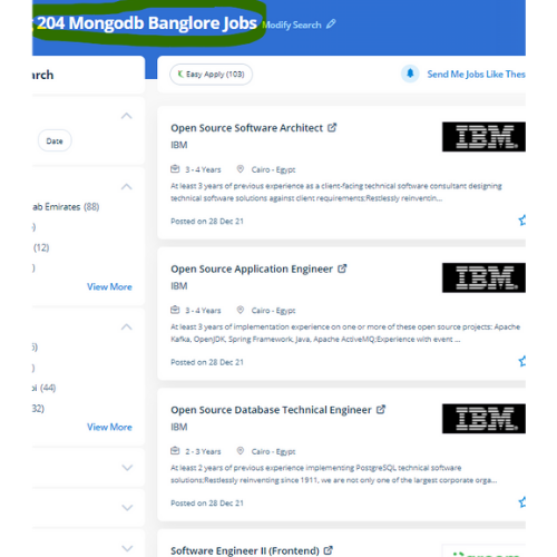 MongoDB internship jobs in Mysuru