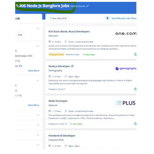 Node JS internship jobs in Guntur