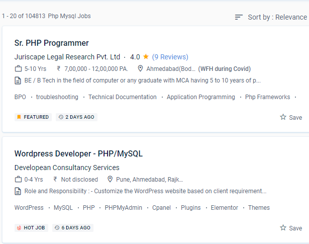 Php/MySQL internship jobs in Idukki