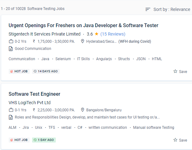 Software Testing internship jobs in Madurai