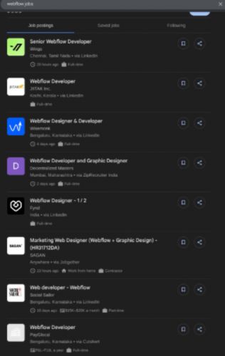 Webflow internship jobs in Noida