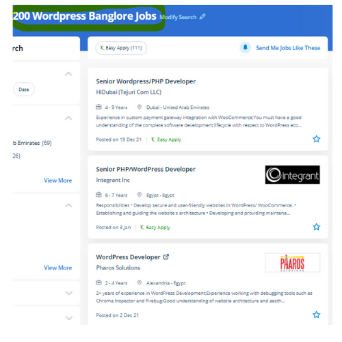 Wordpress internship jobs in Chennai